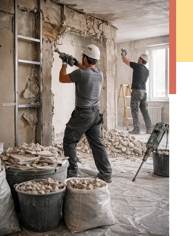 Демонтажные работы в Сланцах от 2790 руб. — услуги и цена под ключ | ОТДЕЛОЧНИК-Слы