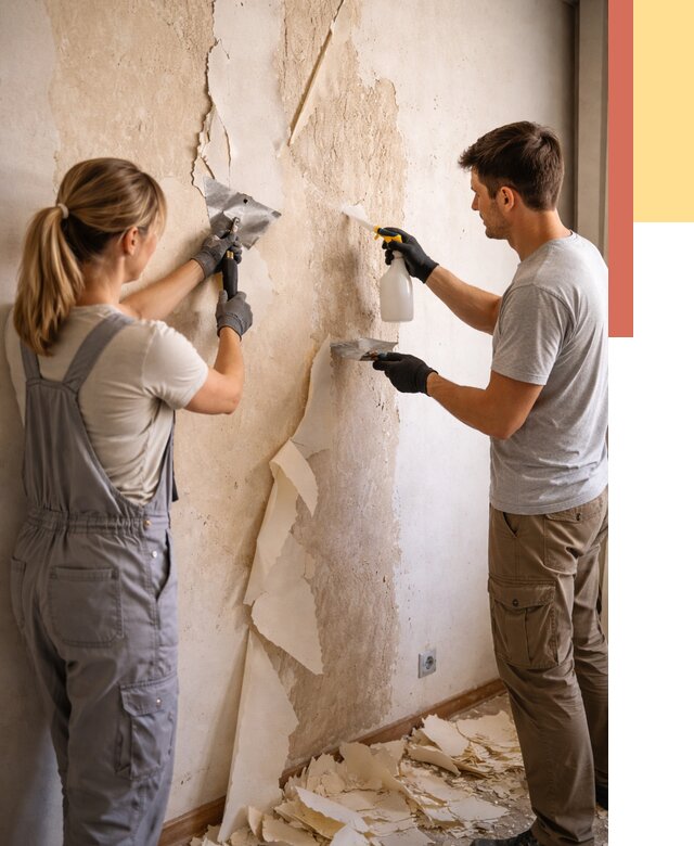 Снятие старых обоев в Сланцах от 5424 руб. под ключ недорого | ОТДЕЛОЧНИК-Слы