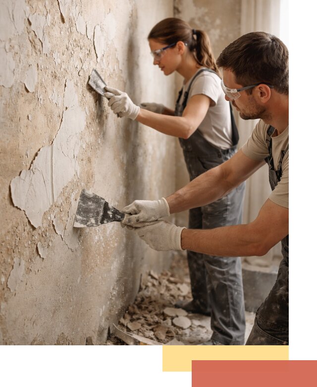 Снятие старой шпаклевки и подготовка поверхностей в Сланцах