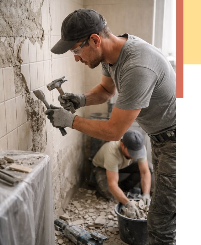 Демонтаж плитки со стен в Сланцах от 878 руб. — быстро и недорого | ОТДЕЛОЧНИК-Слы