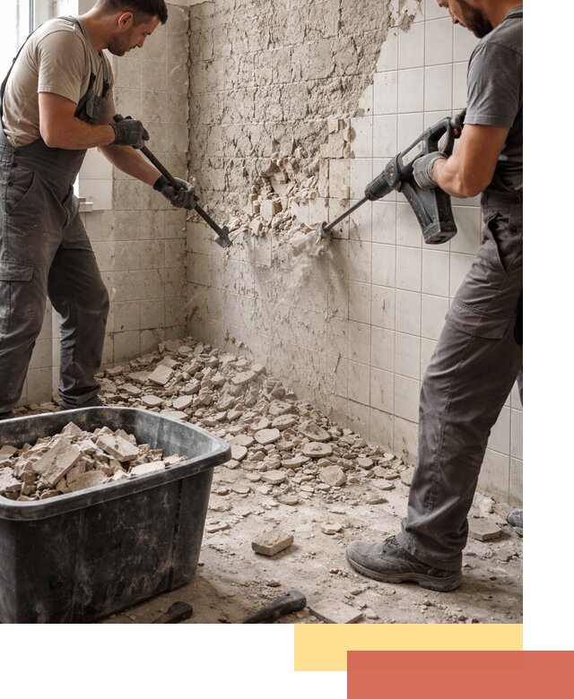 Демонтаж плитки со стен в Сланцах быстро и аккуратно