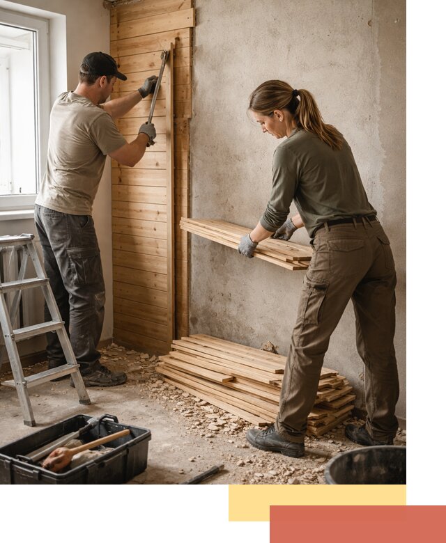 Демонтаж вагонки со стен в Сланцах — профессиональный демонтаж