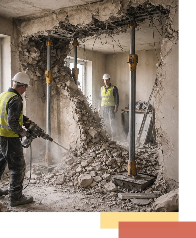 Снос несущих стен в Сланцах с гарантией безопасности и качества