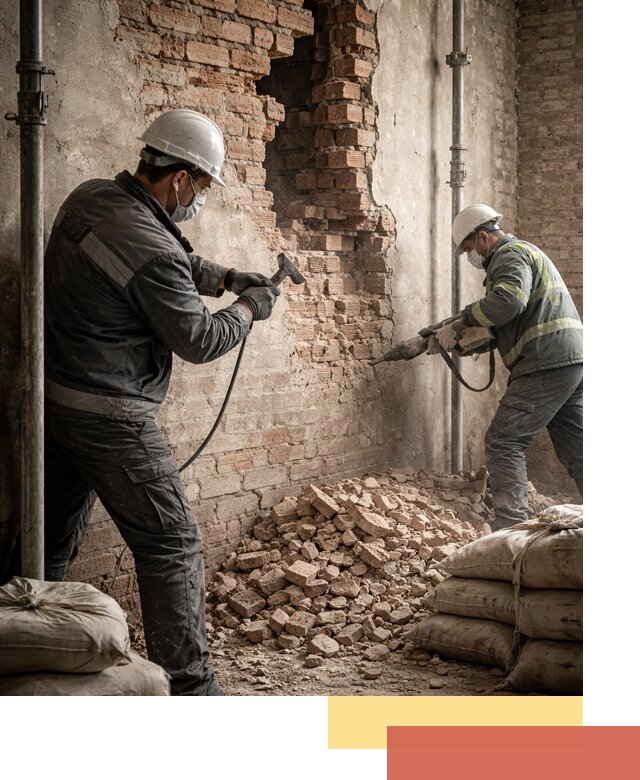 Демонтаж кирпичных стен в Сланцах быстро и безопасно