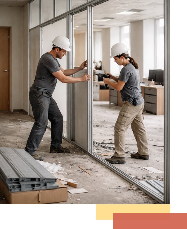 Демонтаж алюминиевых перегородок в Сланцах быстро и аккуратно