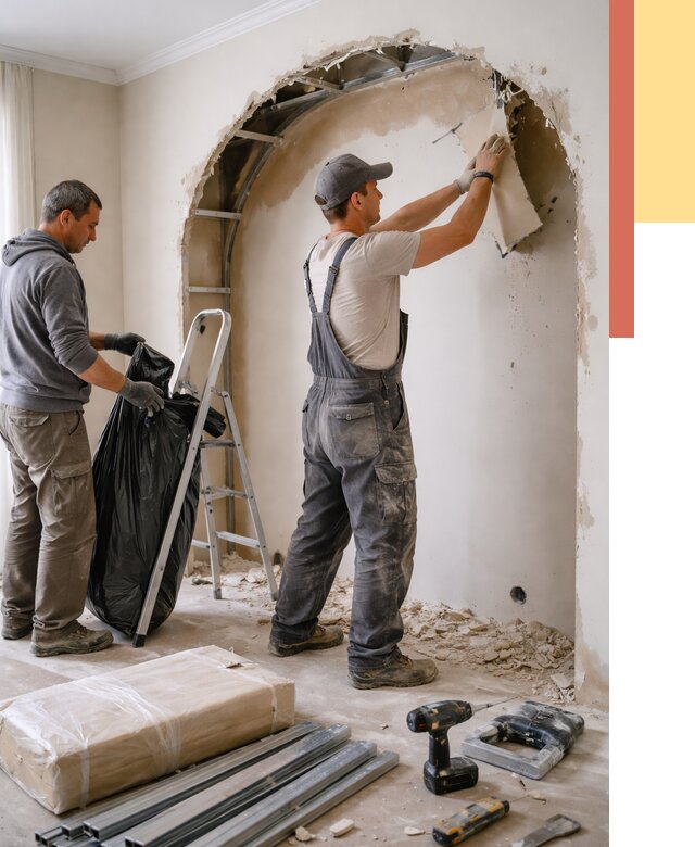 Демонтаж арки из гипсокартона в Сланцах от 3616 руб. — услуги под ключ | ОТДЕЛОЧНИК-Слы