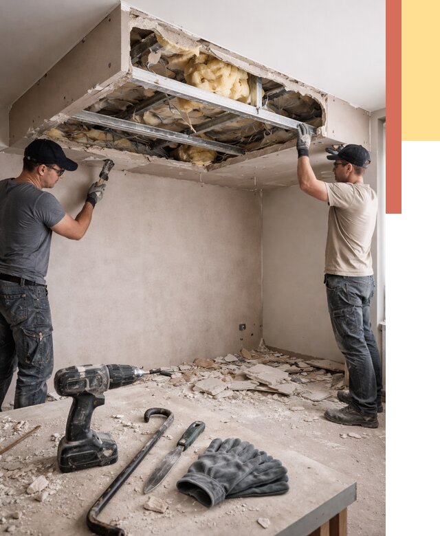 Демонтаж короба из гипсокартона в Сланцах от 1570 руб. — быстро и недорого | ОТДЕЛОЧНИК-Слы