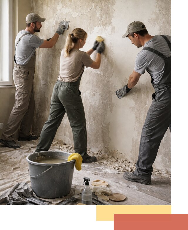 Очистка стен от клея и грунтовки в Сланцах качественно и быстро