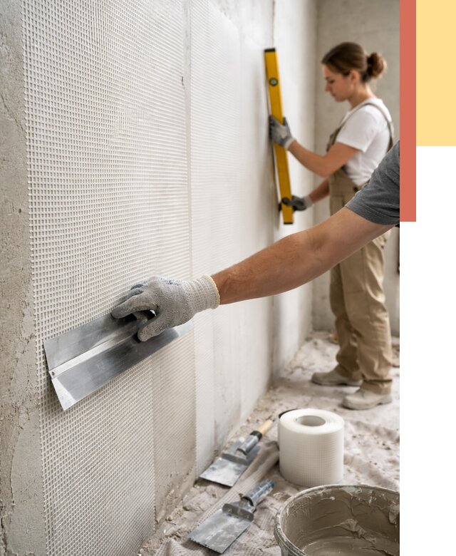 Армирование стен стеклосеткой в Сланцах от 3306 руб. под ключ | ОТДЕЛОЧНИК-Слы