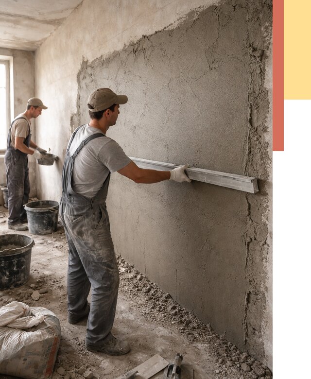 Цементная штукатурка стен в Сланцах от 4649 руб/м2 — быстро и недорого | ОТДЕЛОЧНИК-Слы