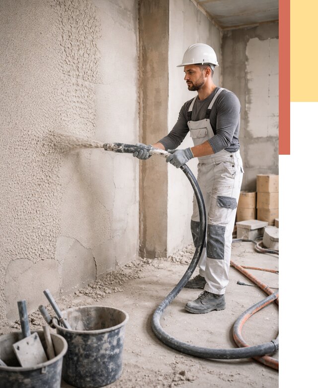 Машинная штукатурка стен в Сланцах под ключ от 6716 руб./м2 | ОТДЕЛОЧНИК-Слы