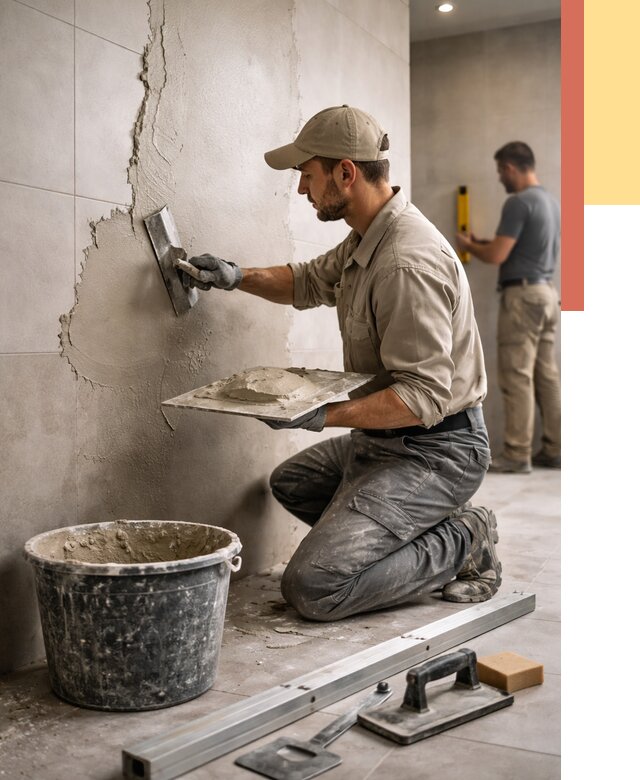 Штукатурка стен в ванной в Сланцах от 4649 руб./м² — выравнивание под ключ | ОТДЕЛОЧНИК-Слы