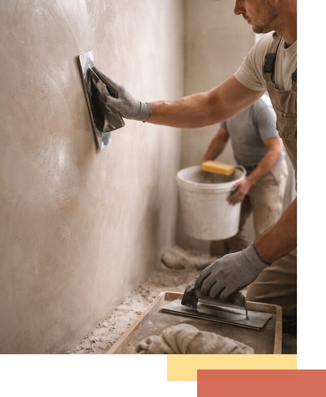 Нанесение марокканской штукатурки таделакт в Сланцах