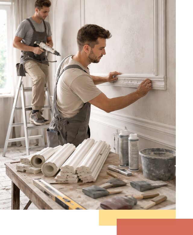 Монтаж лепнины на стены в Сланцах профессионально и качественно