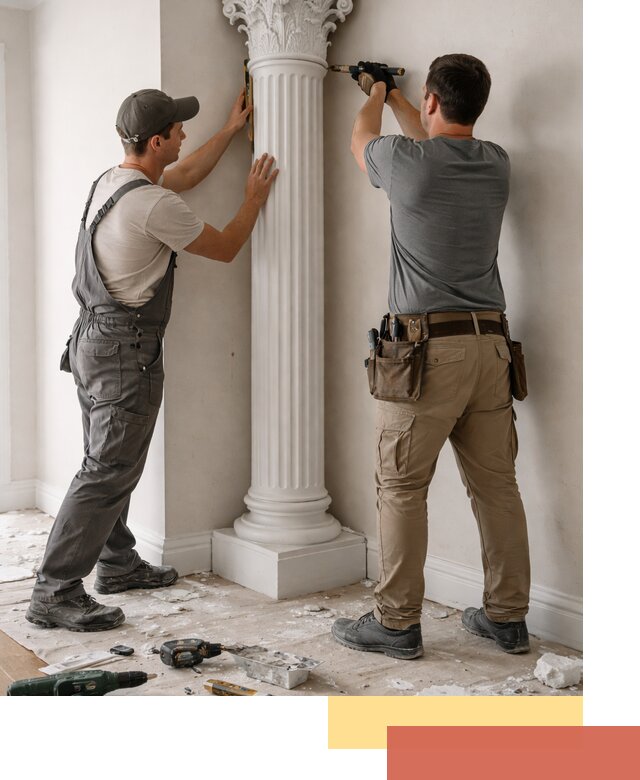 Установка декоративных колонн в Сланцах под ключ