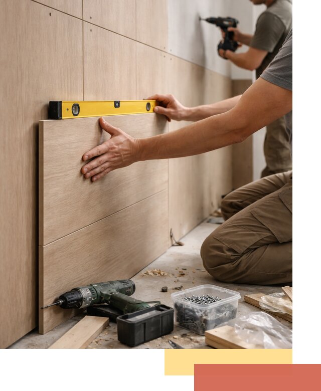 Профессиональный монтаж МДФ панелей на стены в Сланцах