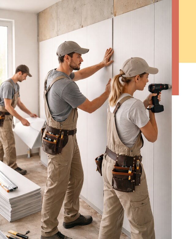 Монтаж ПВХ панелей на стены в Сланцах от 465 руб/м2 — быстро и недорого | ОТДЕЛОЧНИК-Слы