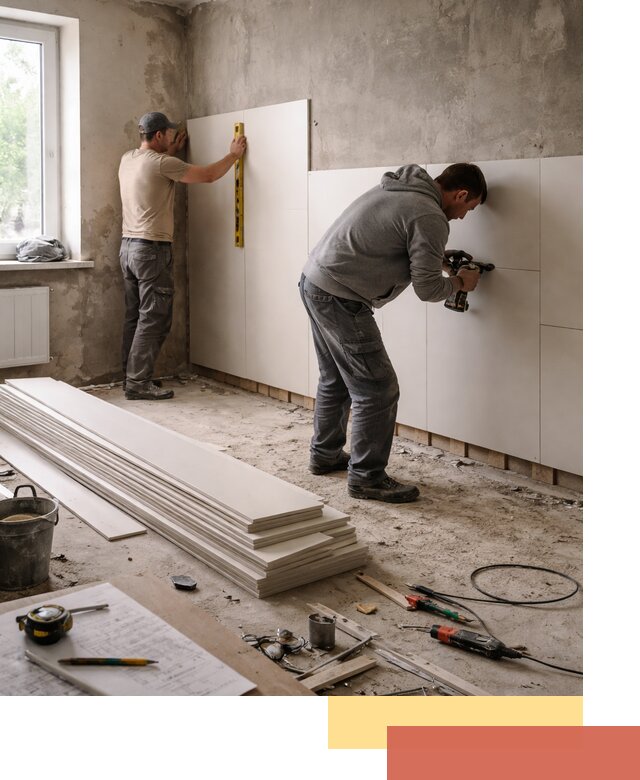 Монтаж ПВХ панелей на стены в Сланцах качественно и быстро