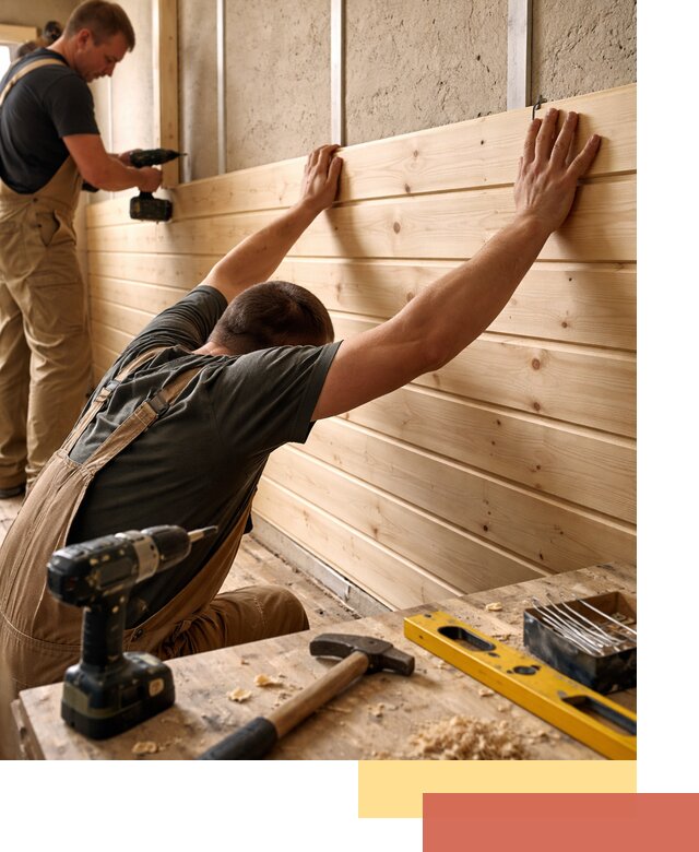 Монтаж деревянной вагонки на стены в Сланцах быстро и качественно