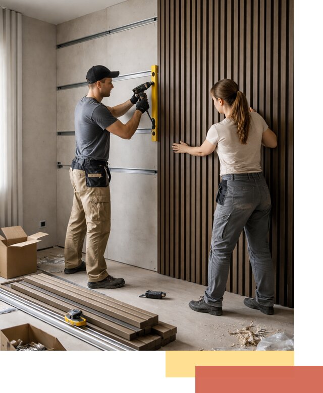 Монтаж реечных панелей на стены в Сланцах