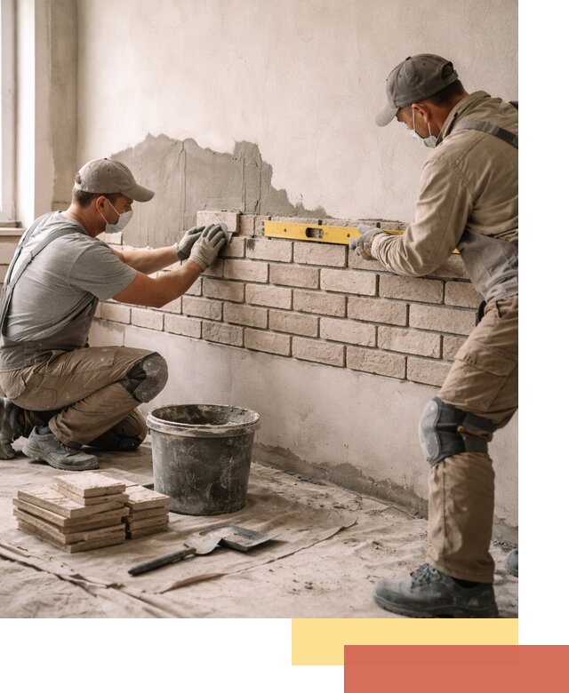 Монтаж декоративного кирпича профессионально в Сланцах