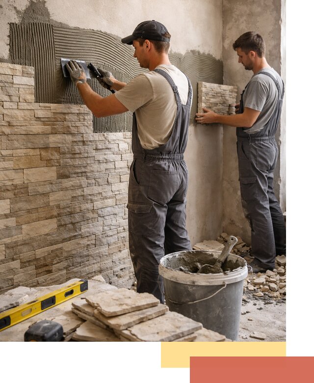 Монтаж искусственного камня в Сланцах — облицовка стен и фасадов