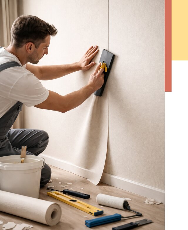 Поклейка виниловых обоев в Сланцах от 4649 руб. | Быстро и недорого — ОТДЕЛОЧНИК-Слы