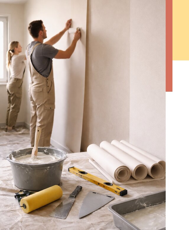 Поклейка бумажных обоев в Сланцах от 5683 руб./м2 — быстро и недорого | ОТДЕЛОЧНИК-Слы