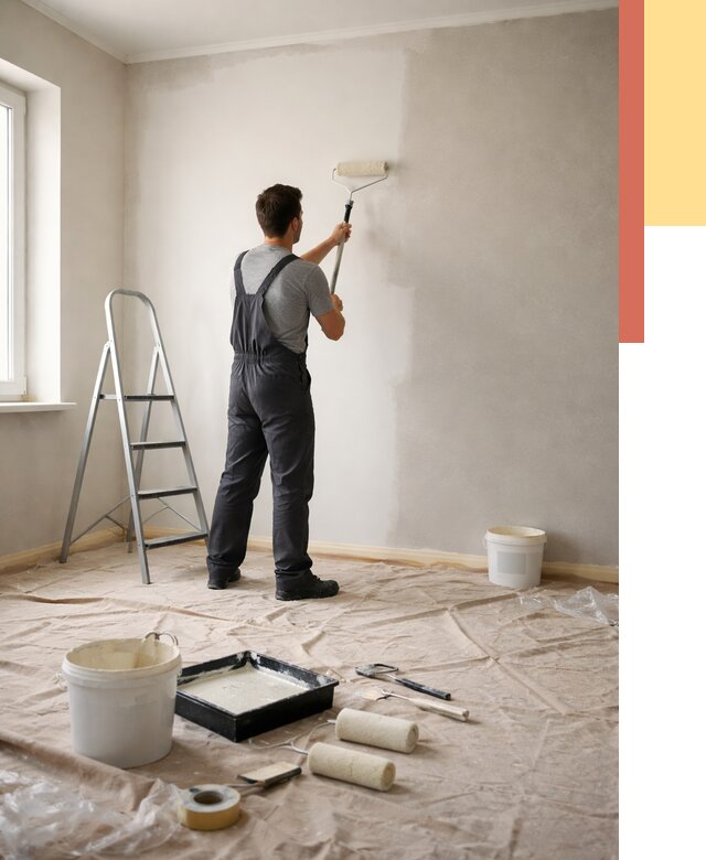 Покраска стен моющейся краской в Сланцах от 362 руб./м² — быстро и недорого | ОТДЕЛОЧНИК-Слы