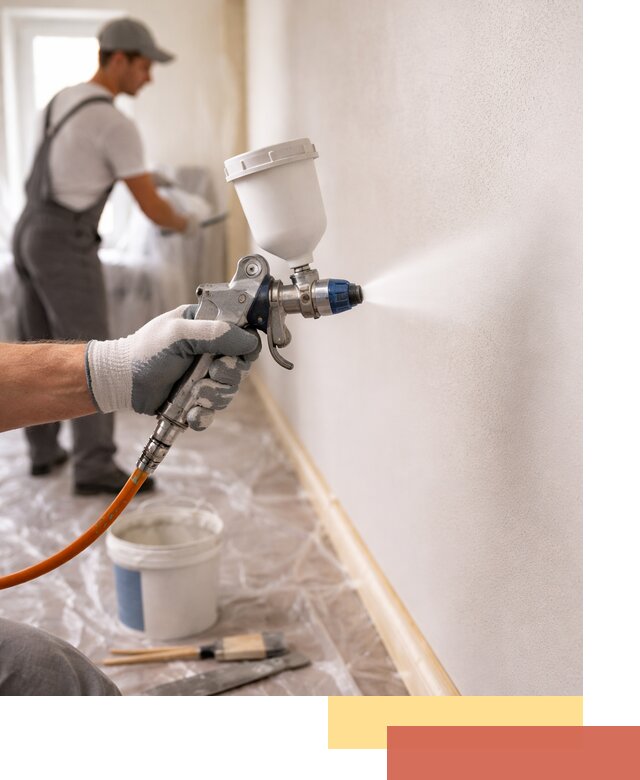 Покраска стен краскопультом в Сланцах быстро и качественно