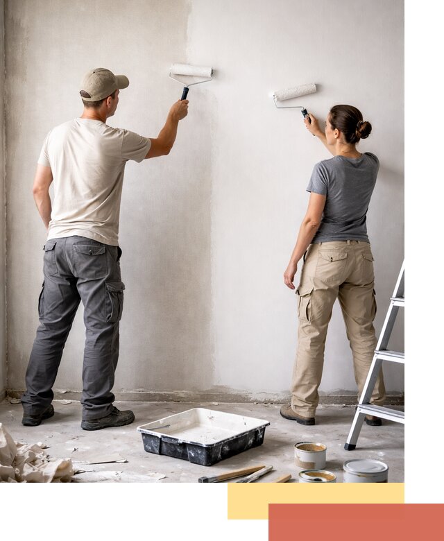 Окраска стен по стеклохолсту в Сланцах качественно и долговечно