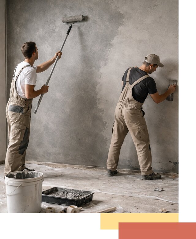 Покраска стен под бетон в Сланцах профессионально и недорого