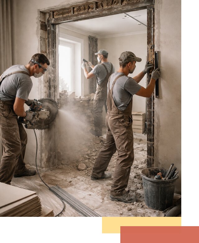 Расширение дверного проема под установку новой двери в Сланцах