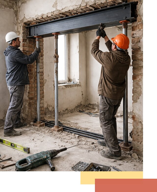 Усиление проема в стене в Сланцах для расширения и безопасности