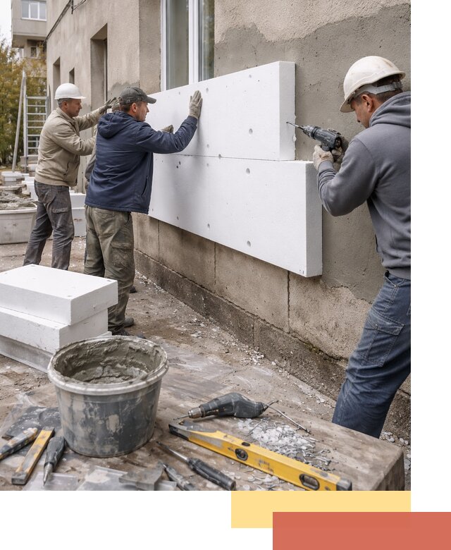 Утепление наружных стен пенопластом в Сланцах