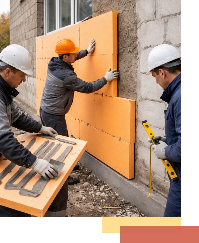 Утепление фасада пеноплексом под ключ в Сланцах