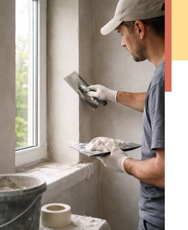 Штукатурка откосов в Сланцах от 4649 руб/м² — услуги и выравнивание под ключ | ОТДЕЛОЧНИК-Слы