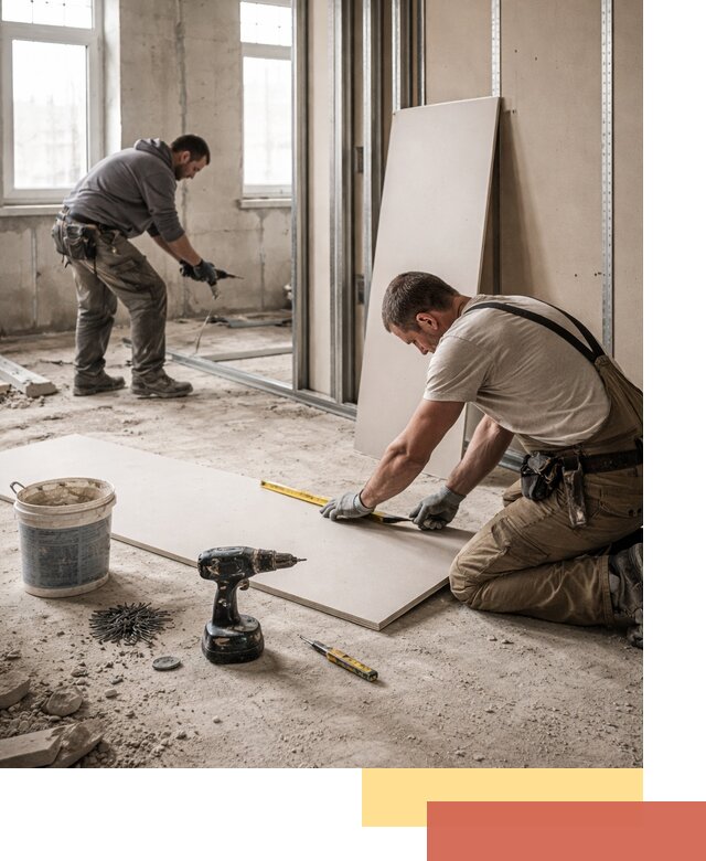 Кладка перегородок из ПГП под ключ в Сланцах