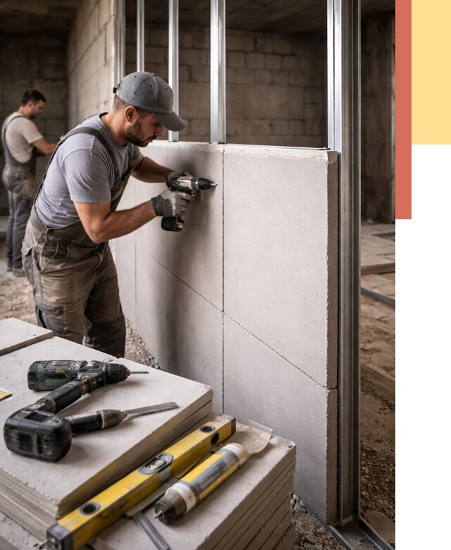 Кладка влагостойких перегородок ПГП в Сланцах от 1240 руб. под ключ | ОТДЕЛОЧНИК-Слы