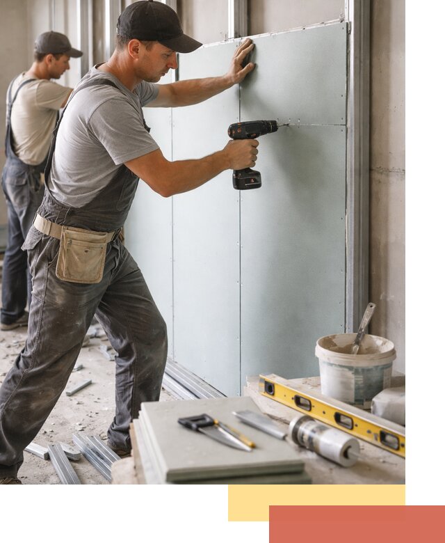 Кладка влагостойких перегородок ПГП в Сланцах