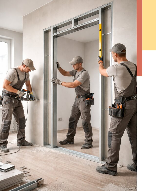 Устройство дверного проема в перегородке в Сланцах от 4649 руб. под ключ | ОТДЕЛОЧНИК-Слы