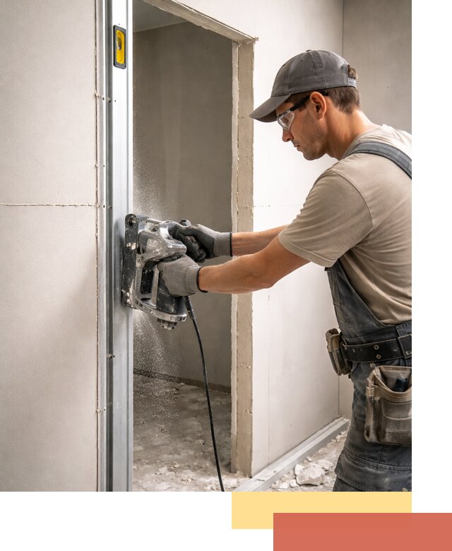 Устройство дверного проема в перегородке в Сланцах