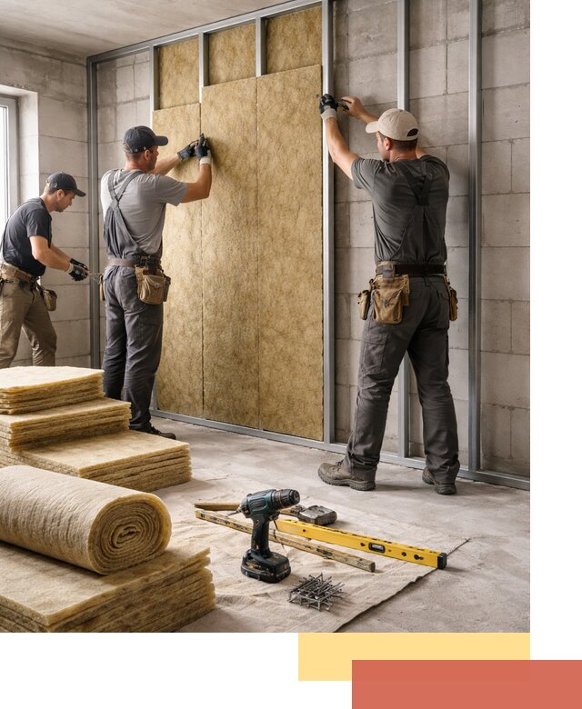 Шумоизоляция перегородок из блоков в Сланцах — монтаж и защита шумоизоляцией