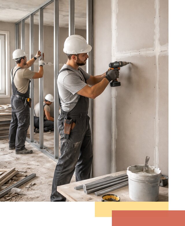 Перегородки из огнестойкого гипсокартона в Сланцах под ключ