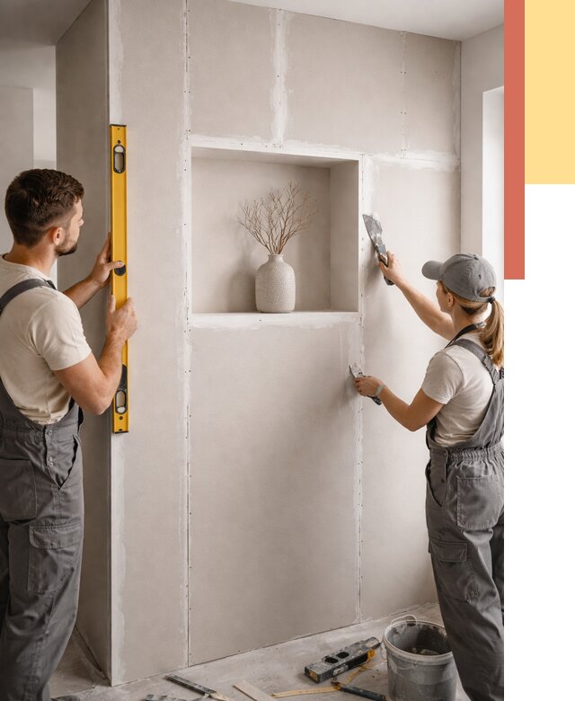 Перегородка из гипсокартона с нишей в Сланцах от 3358 руб. под ключ | ОТДЕЛОЧНИК-Слы