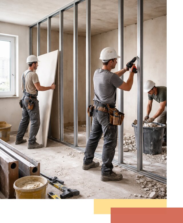 Перенос гипсокартонной перегородки в Сланцах профессионально и быстро