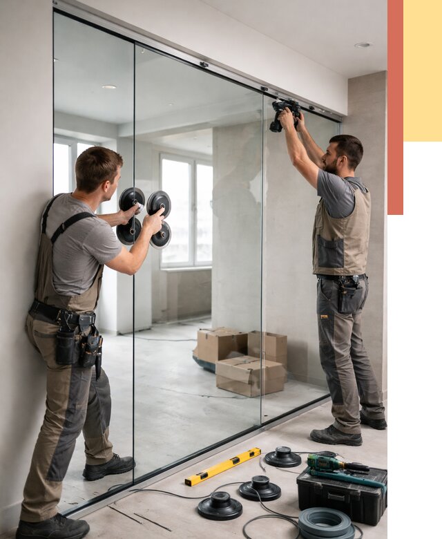 Монтаж стеклянных перегородок в Сланцах от 6716 руб. | ОТДЕЛОЧНИК-Слы