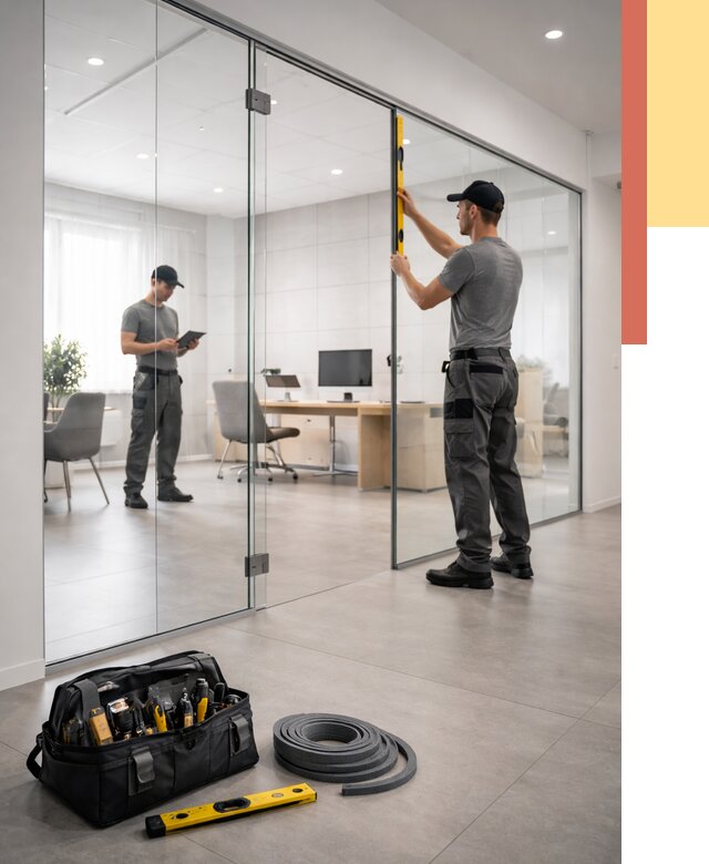 Цельностеклянные перегородки под ключ в Сланцах от 9815 руб. — монтаж и цены | ОТДЕЛОЧНИК-Слы