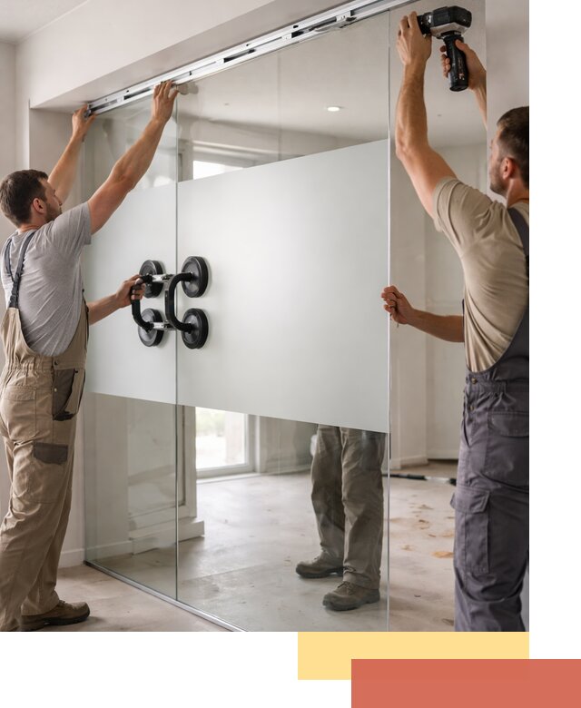 Матовые стеклянные перегородки под ключ в Сланцах