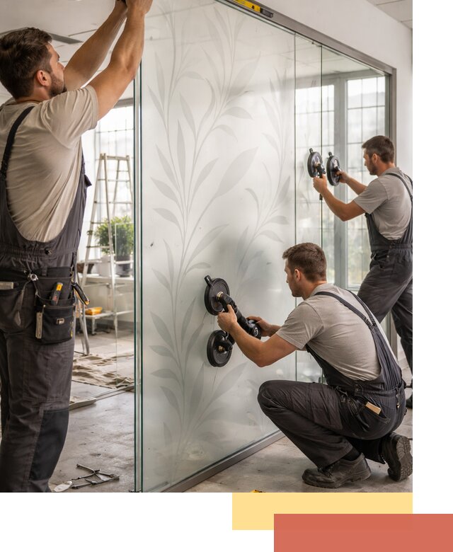 Стеклянные перегородки с рисунком на заказ в Сланцах